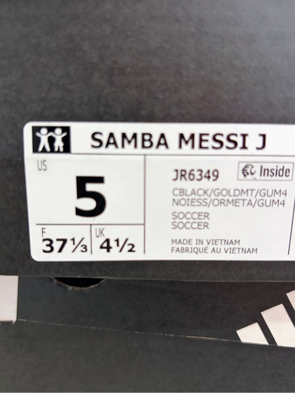adidas Black & Gold Messi Samba Sneakers - Picture 6 of 6